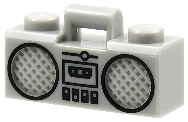 Бумбокс Lego 93221pb03 Utensil Radio Boom Box with Bar Handle with Black Cassette Player, Switches and Rimmed Speakers Pattern